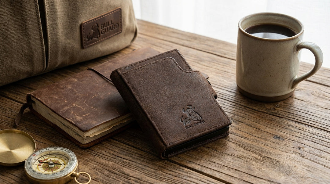 best trifold RFID blocking front pocket wallet for men durable modern design with full grain leather