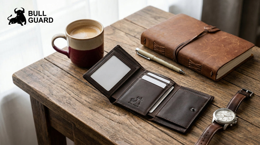 best trifold RFID blocking front pocket wallet for men durable modern design for professionals with multiple IDs