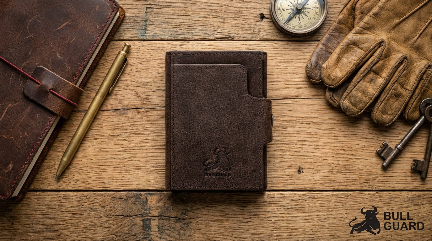 trifold RFID blocking front pocket wallet for men durable modern design with 6 card slots and ID window