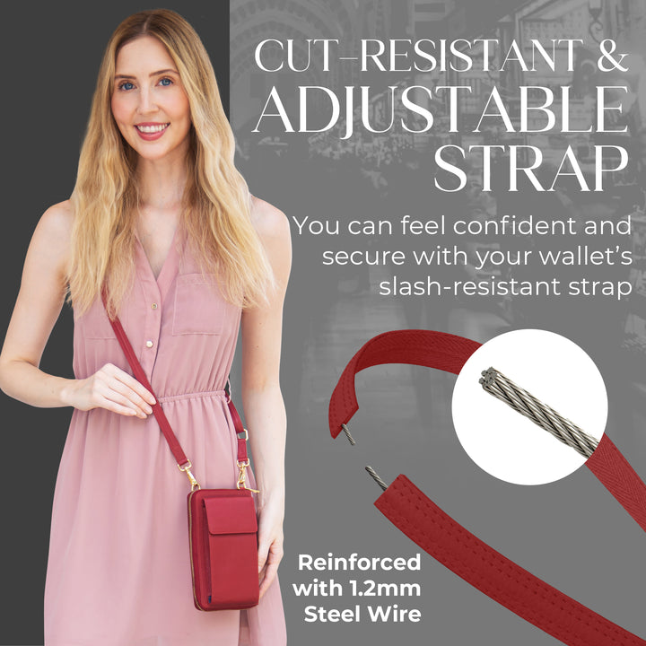 Small Crossbody Wallet Purse in Red Velvet Bliss Latte