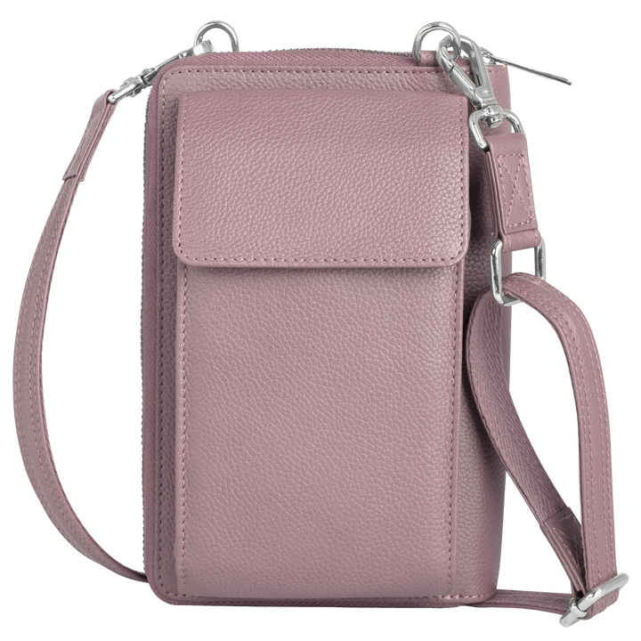 XtraRoom Crossbody Wallet Purse in Nude Pink Velvet Latte