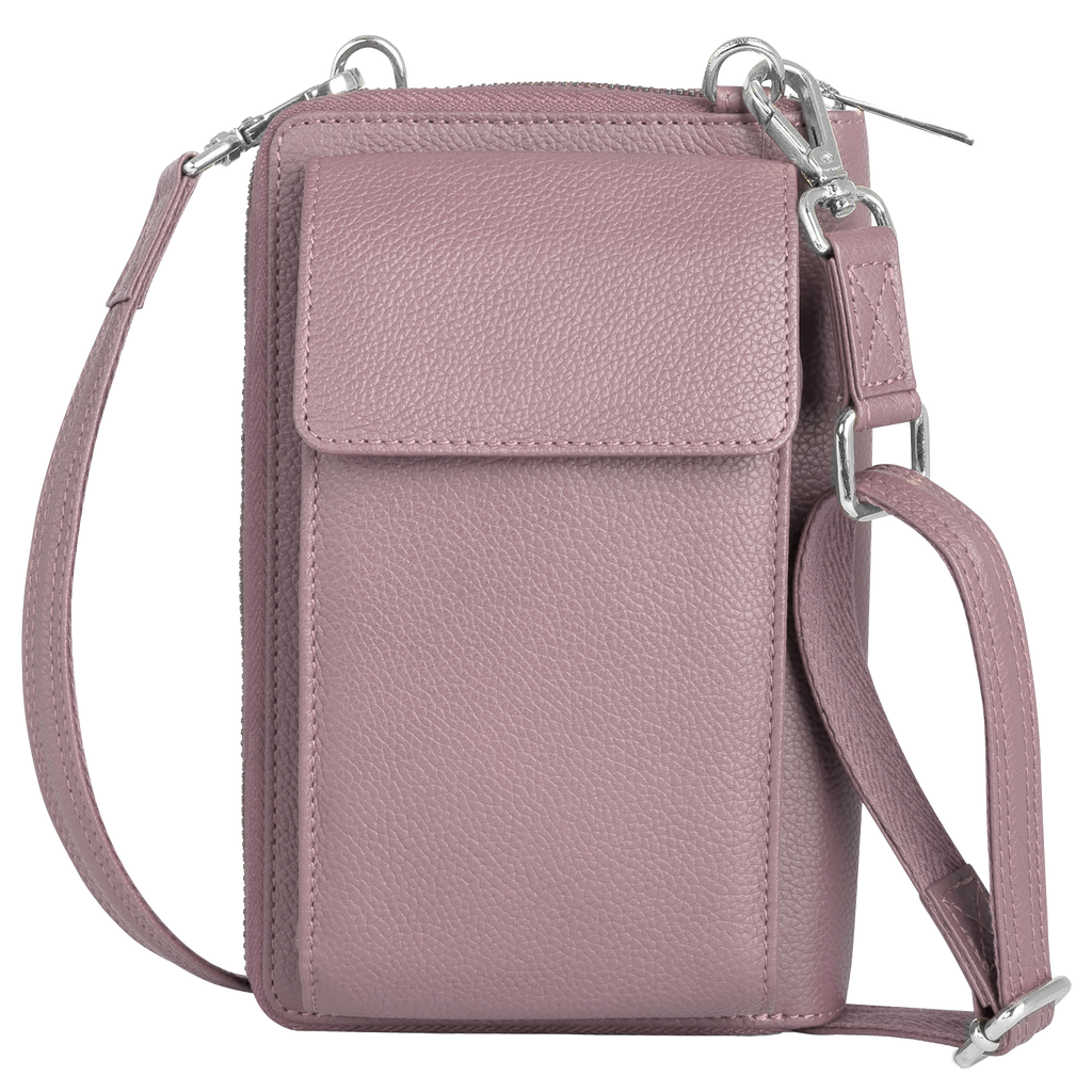 WALLET bag＋POCKET shoulder／グレー×ネオンピンク Crossbody Wallet Purse Pink Shades – Bull Guard