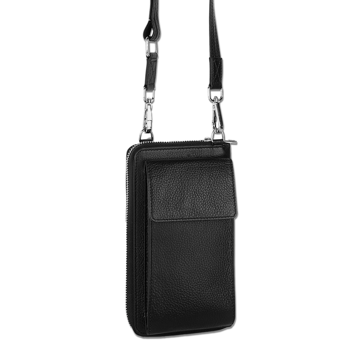 Small Crossbody Wallet Purse in Black Diamond Espresso