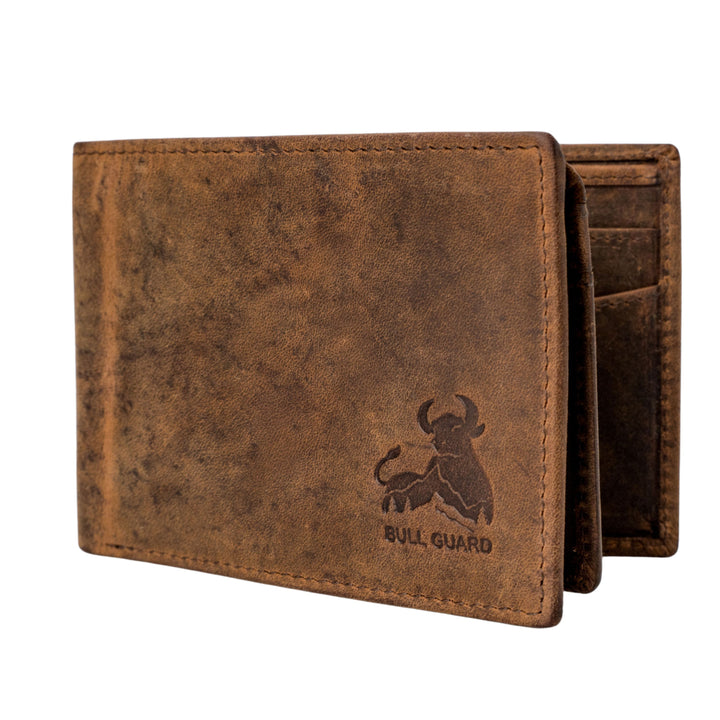 Expedition Series: Bifold Leather Wallet for Men RFID Flip-Up ID - heritage crazy horse