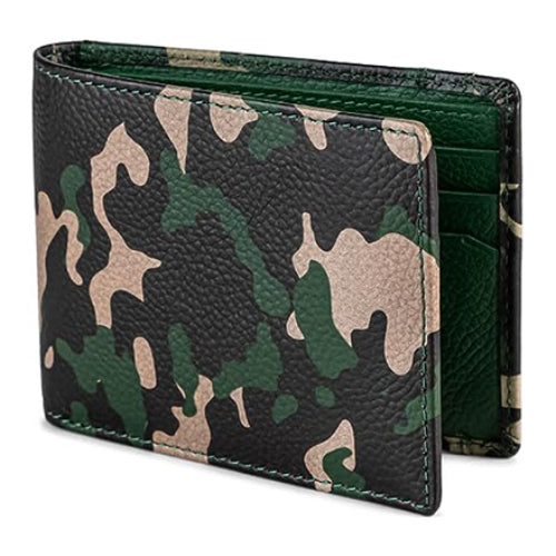 Camo Bifold Leather Wallet Bull Guard