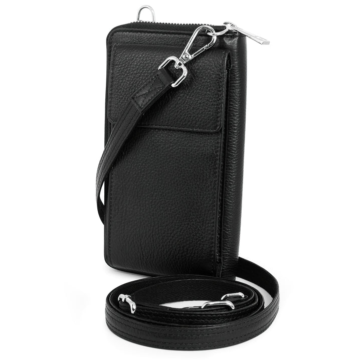 Small Crossbody Wallet Purse in Black Diamond Espresso