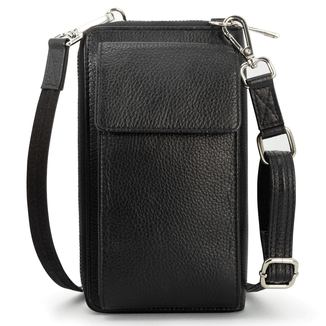 Small Crossbody Wallet Purse in Black Diamond Espresso