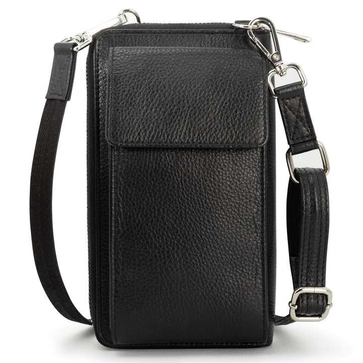 Small Crossbody Wallet Purse in Black Diamond Espresso