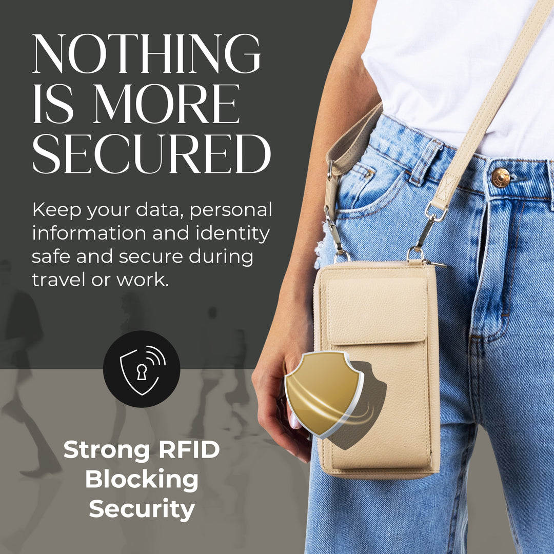 Small Crossbody Wallet Purse in Divine Creamy White Mocha