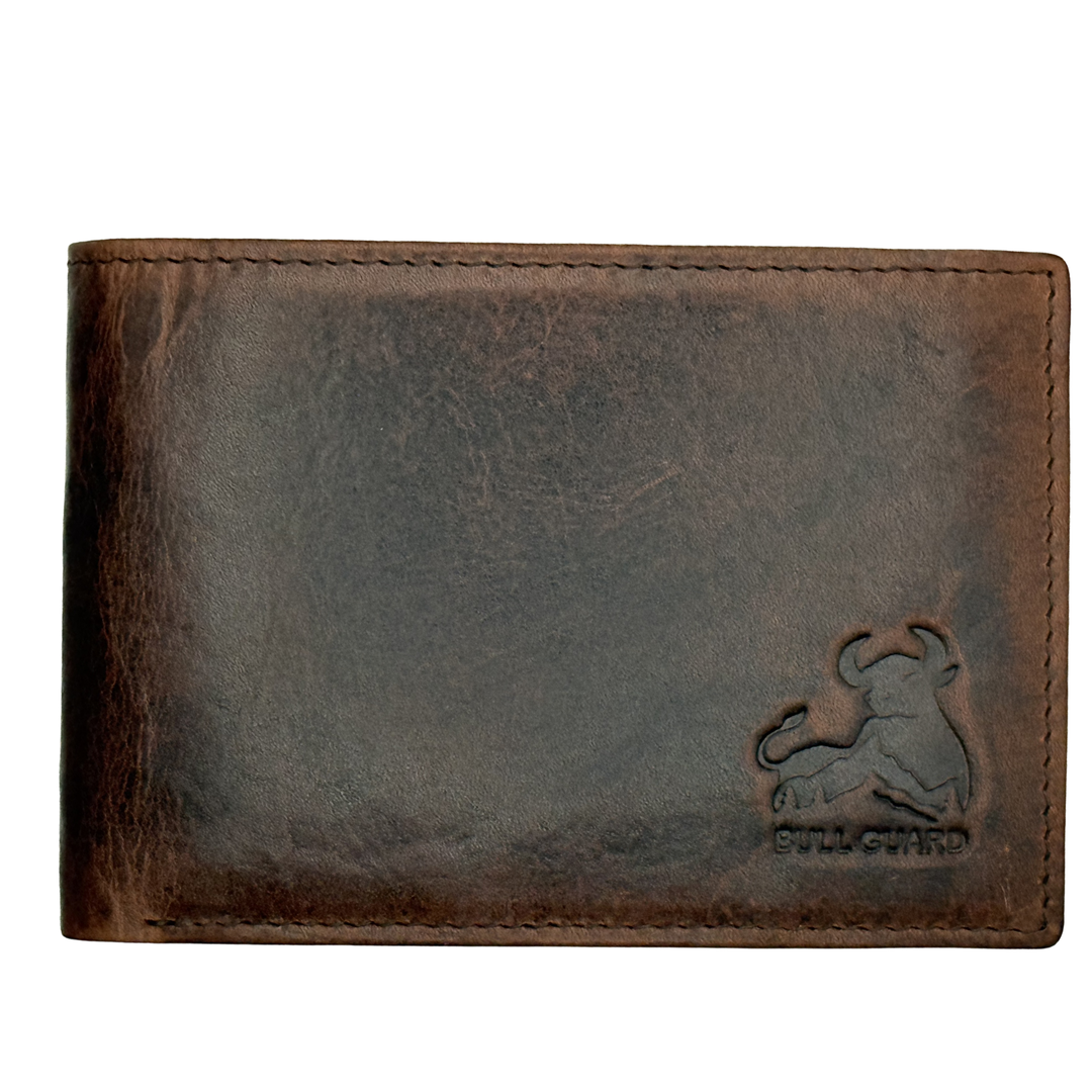 Expedition Series: Bifold Leather Wallet for Men RFID Flip-Up ID - burgundy reserve