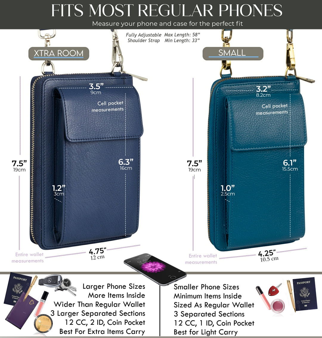 Small Crossbody Wallet Purse in Celestial Blue Moon Chai