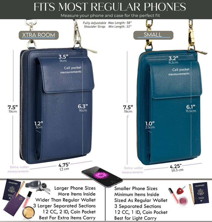 Small Crossbody Wallet Purse in Celestial Blue Moon Chai