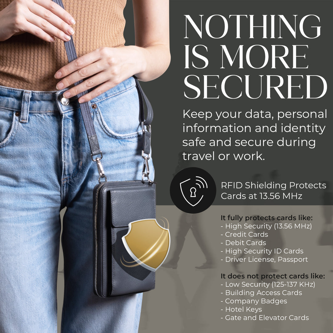 XtraRoom Crossbody Wallet Purse in Mystical Grey Dragon Delight