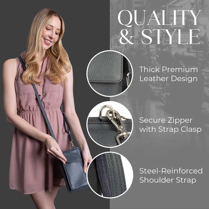 XtraRoom Crossbody Wallet Purse in Mystical Grey Dragon Delight