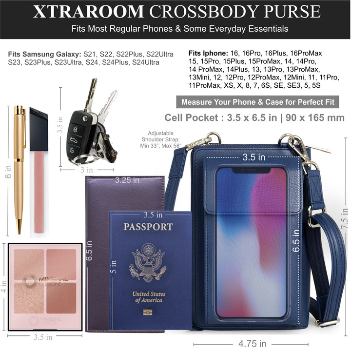 XtraRoom Crossbody Wallet Purse in Sapphire Blue Sunset Refresher