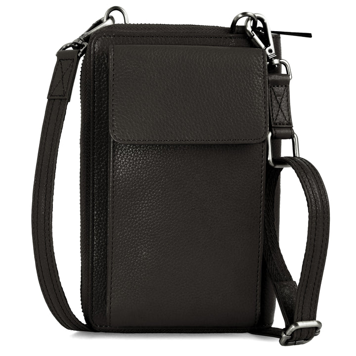 XtraRoom Crossbody Wallet Purse in Black Diamond Espresso