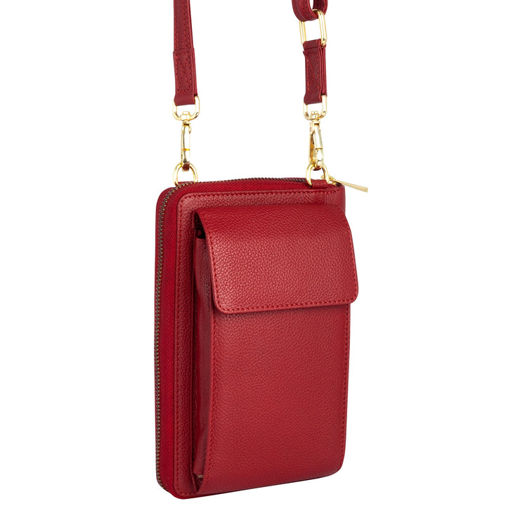 XtraRoom Crossbody Wallet Purse in Red Velvet Bliss Latte