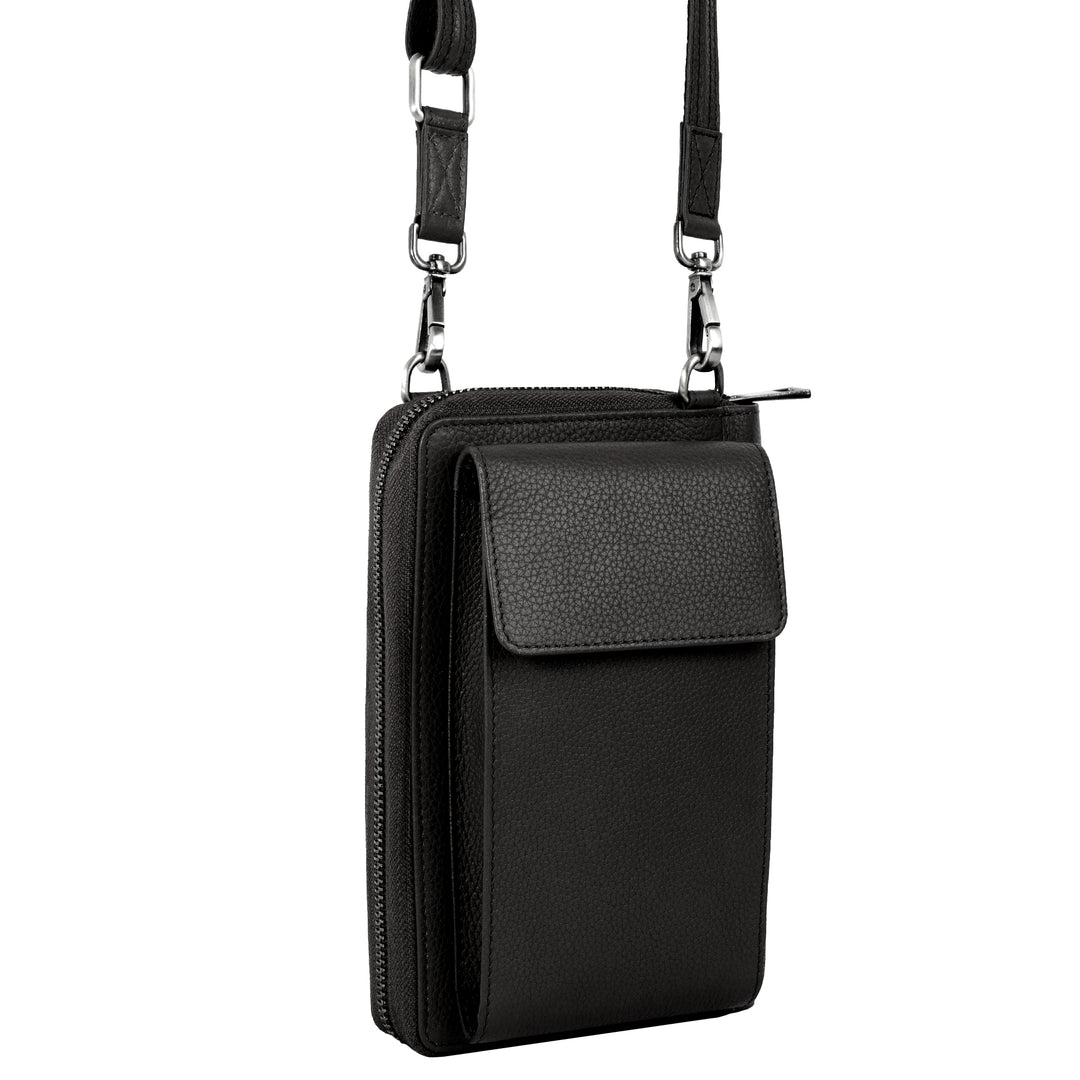 XtraRoom Crossbody Wallet Purse in Black Diamond Espresso