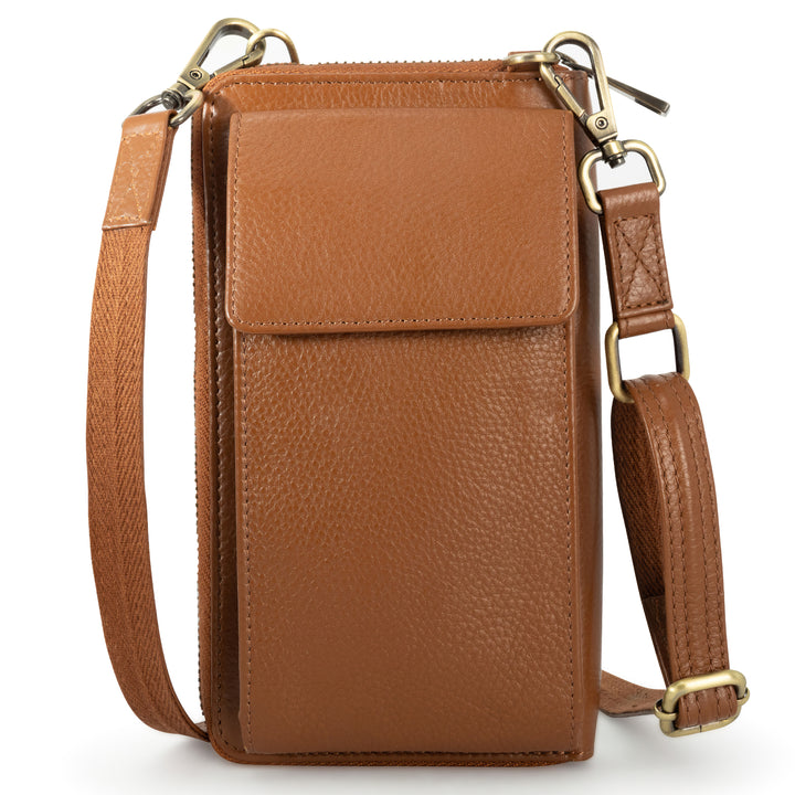 XtraRoom Crossbody Wallet Purse in Rich Mocha Brown